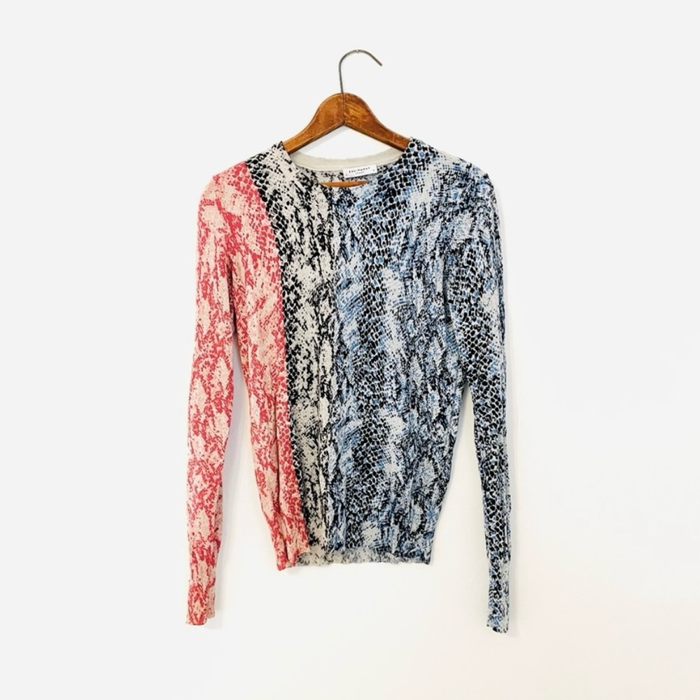 Equipment | silk cashmere lightweight snakeskin print sweater